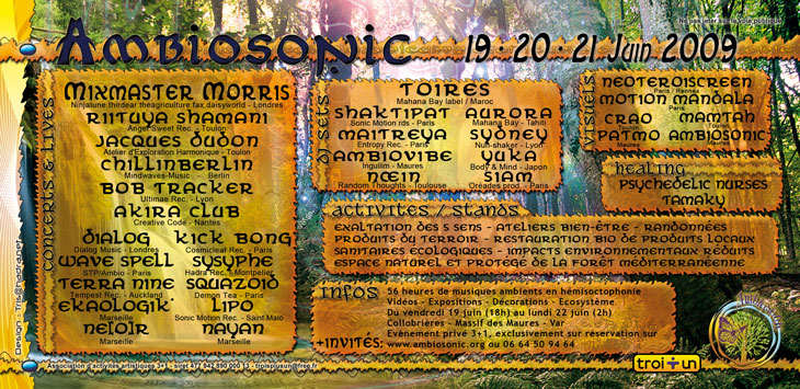 flyer verso du festival Ambiosonic 2009